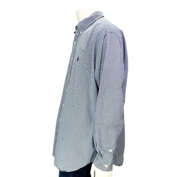 Ralph Lauren Mens Shirt Blake Fit Oversized Button Blue Gingham Check Size XL - Picture 9 of 12